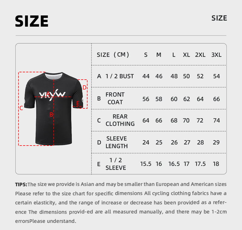 YKYW Men's Cycling Jersey Short Shirt Summer Bicycle Shirt Road Bike MTB Jersey Sport T-shirt Gym Training Breathable Quick Drying Top Black