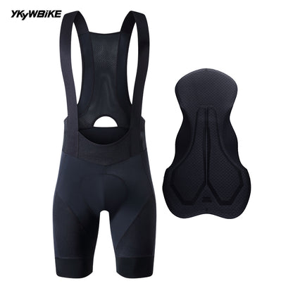 YKYW Men’s Cycling Bib Shorts Elastic Performance 5H Padded Tights Black-white