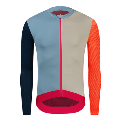 YKYW Men's Long Sleeve Cycling Jersey Moisture Wicking Quick Dry Multiple Color Combinations Colorblocking Breathable Bike Sports Clothing