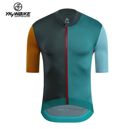 YKYW 2024 Men's New Cycling Jersey Moisture Wicking Quick Dry Multiple Color Gray+Dark Blue