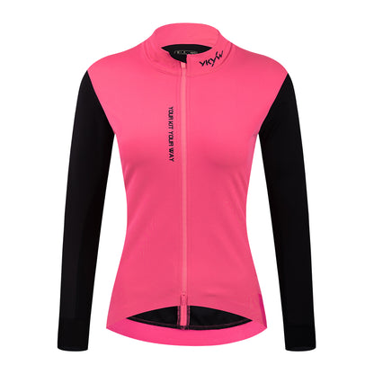 YKYW 2024 Autumn Winter Women's Pro Windproof Waterproof Cycling Jacket YKK Double Zipper Cycling Jersey Sports Windbreaker Pink Red Black Color Bike Tops