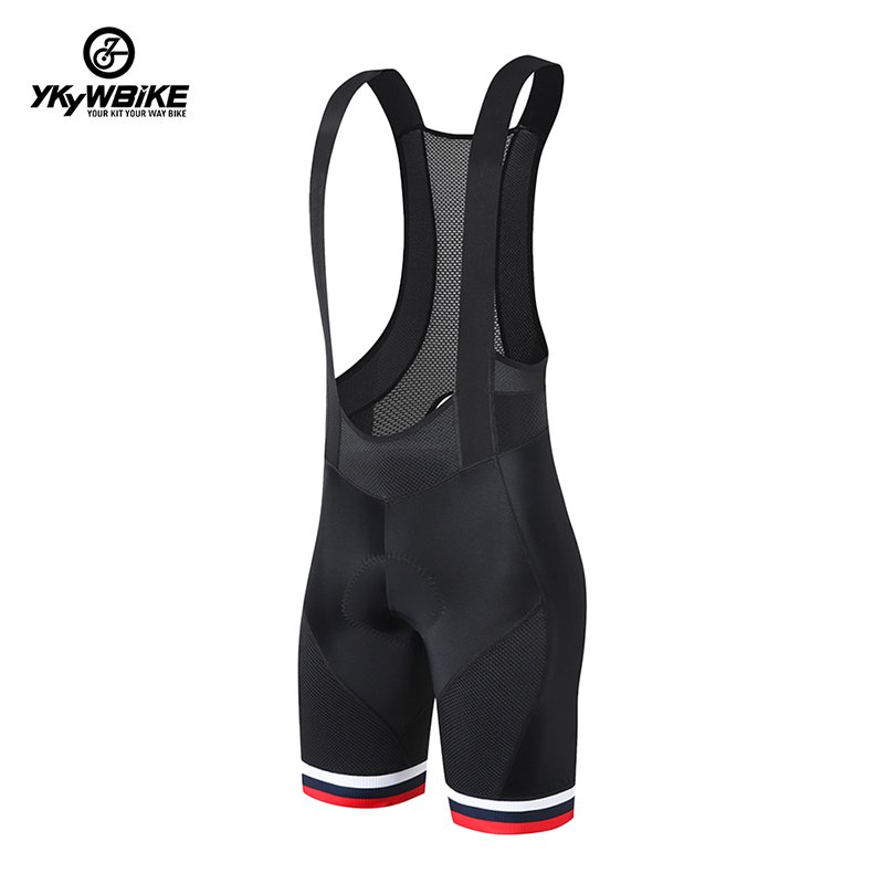 YKYW 2024 Men’s Cycling Bib Shorts Elastic Performance 5H Padded Tights Black+Striped Ribbon