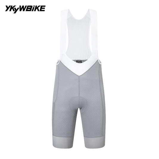 YKYW Summer 2025 Women’s Cycling Bib Shorts Elastic Performance 6H Padded Tights Bib Pants Belgian Sponge Cushion Medium grey