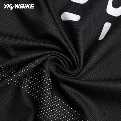 YKYW Men's Cycling Jersey Short Shirt Summer Bicycle Shirt Road Bike MTB Jersey Sport T-shirt Gym Training Breathable Quick Drying Top Black