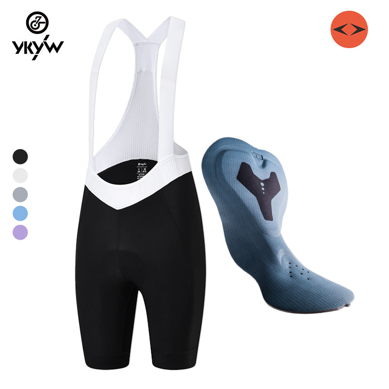 YKYK 2024 Purple Women's Pro Cycling Bib Shorts 7H Ride Summer Breathable Bicycle Sports Clothing High Waist Slimming Tights Bike