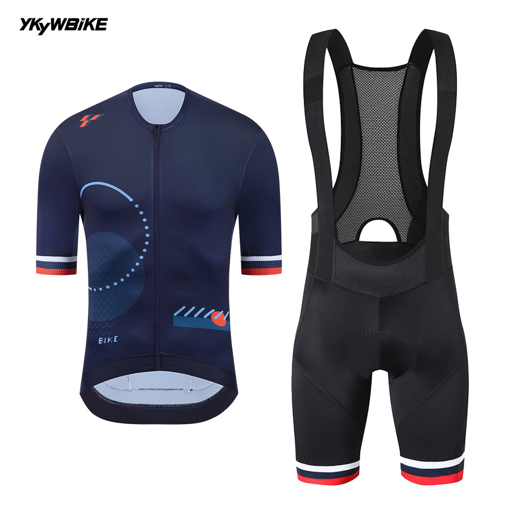 YKYW 2024 Men's Short Sleeve Cycling Jersey And Bib Shorts Set Summer Bib Shorts Suit Mtb Bicycle Clothing Road Bike