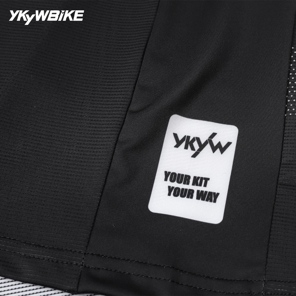 YKYW Men's Cycling Jersey Short Shirt Summer Bicycle Shirt Road Bike MTB Jersey Sport T-shirt Gym Training Breathable Quick Drying Top Black