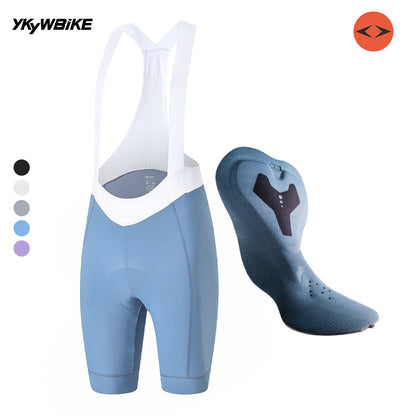 YKYK Women's Pro Blue Cycling Bib Shorts 2024 Summer Breathable Bicycle Sports Clothing Slimming Tights Road Bike Race Bib Shorts 7H Ridding