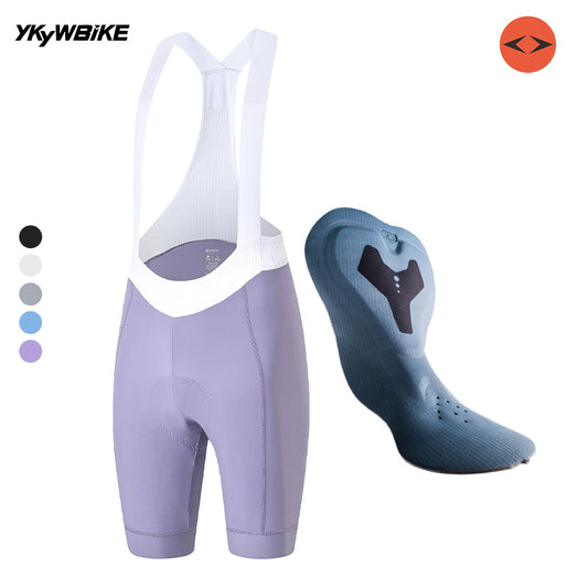 YKYK 2024 Purple Women's Pro Cycling Bib Shorts 7H Ride Summer Breathable Bicycle Sports Clothing High Waist Slimming Tights Bike