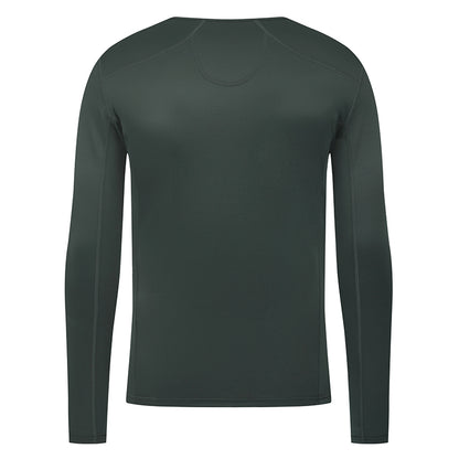 YKYW Men's Cycling Long Sleeve Base Layers Clothing Winter Thermal Fleece Bicycle Undershirt Bike Base Underwear Gray Green