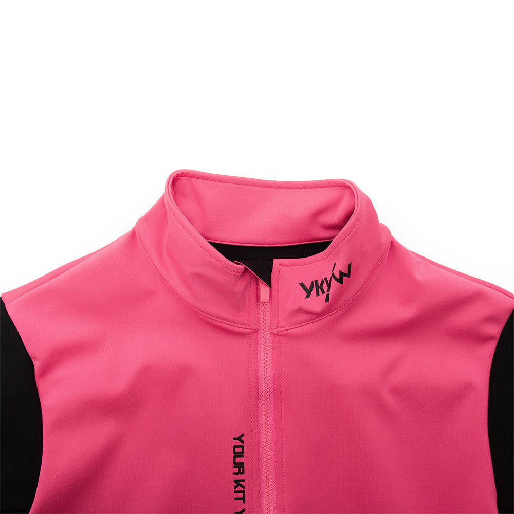 YKYW 2024 Autumn Winter Women's Pro Windproof Waterproof Cycling Jacket YKK Double Zipper Cycling Jersey Sports Windbreaker Pink Red Black Color Bike Tops