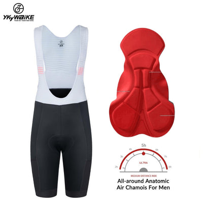 YKYW Men’s Cycling Bib Shorts 8H Ride Pad 4 pockets Lycra Breathable Cool