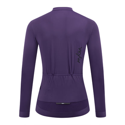 YKYW 2025 Women Pro Long Sleeve Cycling Jersey Road Bike YKK Zipper Long Shirt Spring Summer Autumn Bicycle Biking Clothing Slim Riding Tops Purple