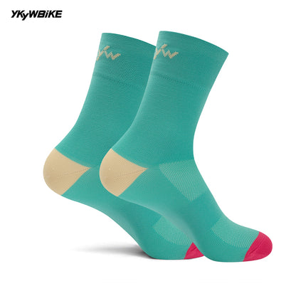 YKYW 2024 Lightweight Breathable Cycling Running Professional Socks Mid-height Socks Wicking Antibacterial Durable Camping Hiking Sports Socks