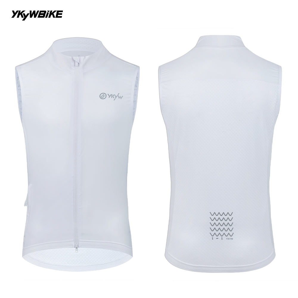 YKYW Men's Sleeveless Cycling Vest Windproof Waterproof Summer UPF50+ Lightweight Breathable Waistcoat MTB Road Bike Windbreaker Bicycle Clothing Black Color