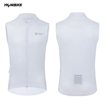 YKYW UPF50+ Windproof Waterproof Sleeveless Cycling Vest Lightweight Breathable Waistcoat Windbreaker MTB Road Bike Clothing Bicycle Tights Gray Color