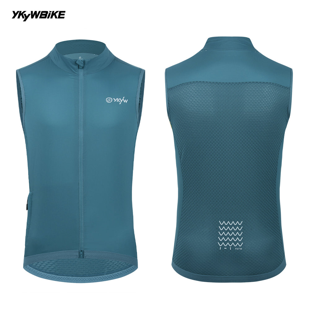 YKYW UPF50+ Windproof Waterproof Sleeveless Cycling Vest Lightweight Breathable Waistcoat Windbreaker MTB Road Bike Clothing Bicycle Tights Gray Color