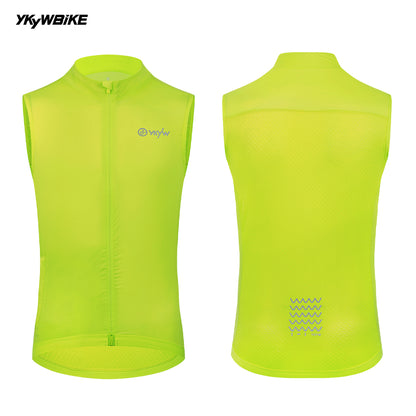 YKYW Men's Sleeveless Cycling Vest Windproof Waterproof Summer UPF50+ Lightweight Breathable Waistcoat MTB Road Bike Windbreaker Bicycle Clothing Black Color