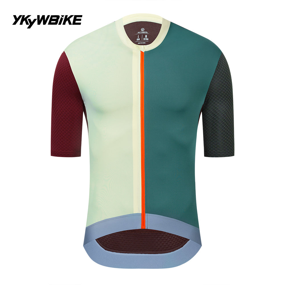 YKYW 2024 Men's New Cycling Jersey Moisture Wicking Quick Dry Multiple Color Gray+Dark Blue