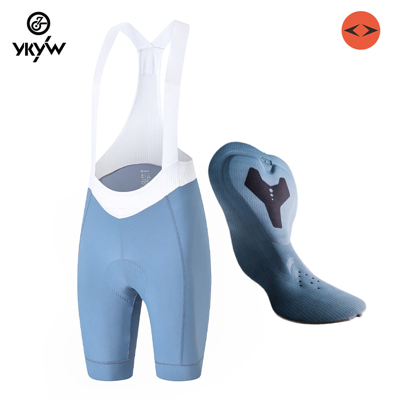 YKYK 2024 Purple Women's Pro Cycling Bib Shorts 7H Ride Summer Breathable Bicycle Sports Clothing High Waist Slimming Tights Bike