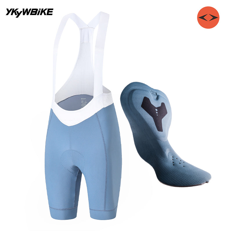 YKYK Women's Pro Blue Cycling Bib Shorts 2024 Summer Breathable Bicycle Sports Clothing Slimming Tights Road Bike Race Bib Shorts 7H Ridding