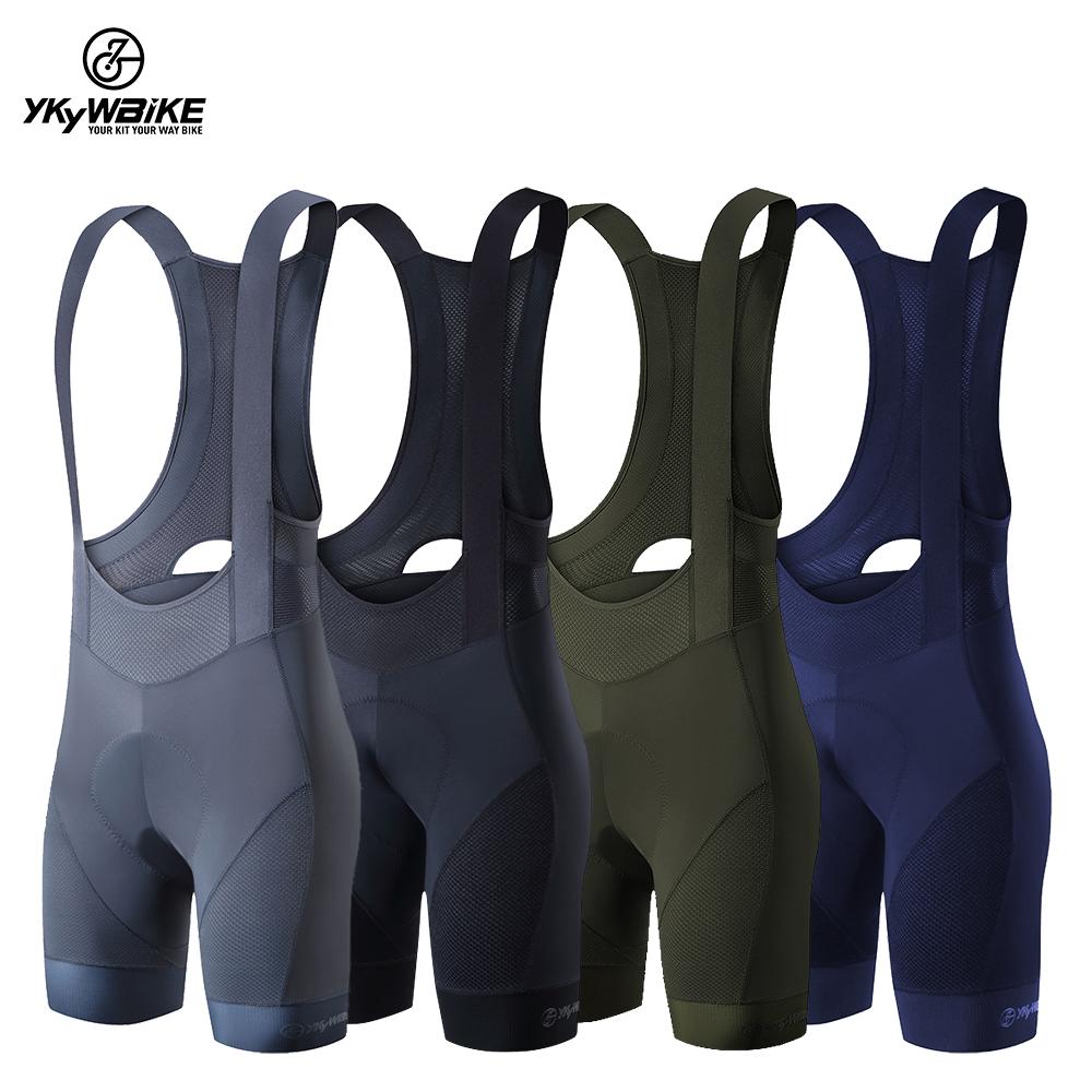 YKYW Men’s Cycling Bib Shorts Elastic Performance 6H Padded Tights Oli ...